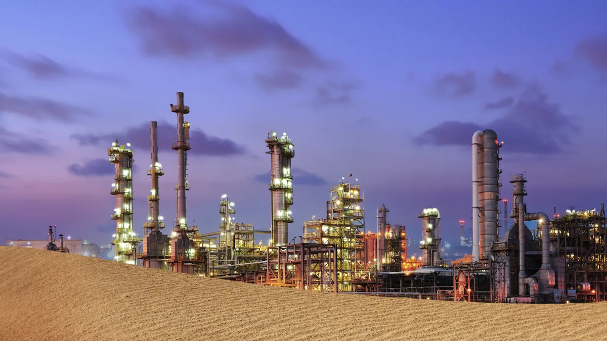 Plataforma petrolera: herramientas de perforación en servicio