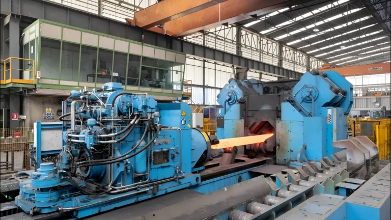 Prensa de forja y estructura metalográfica resultante